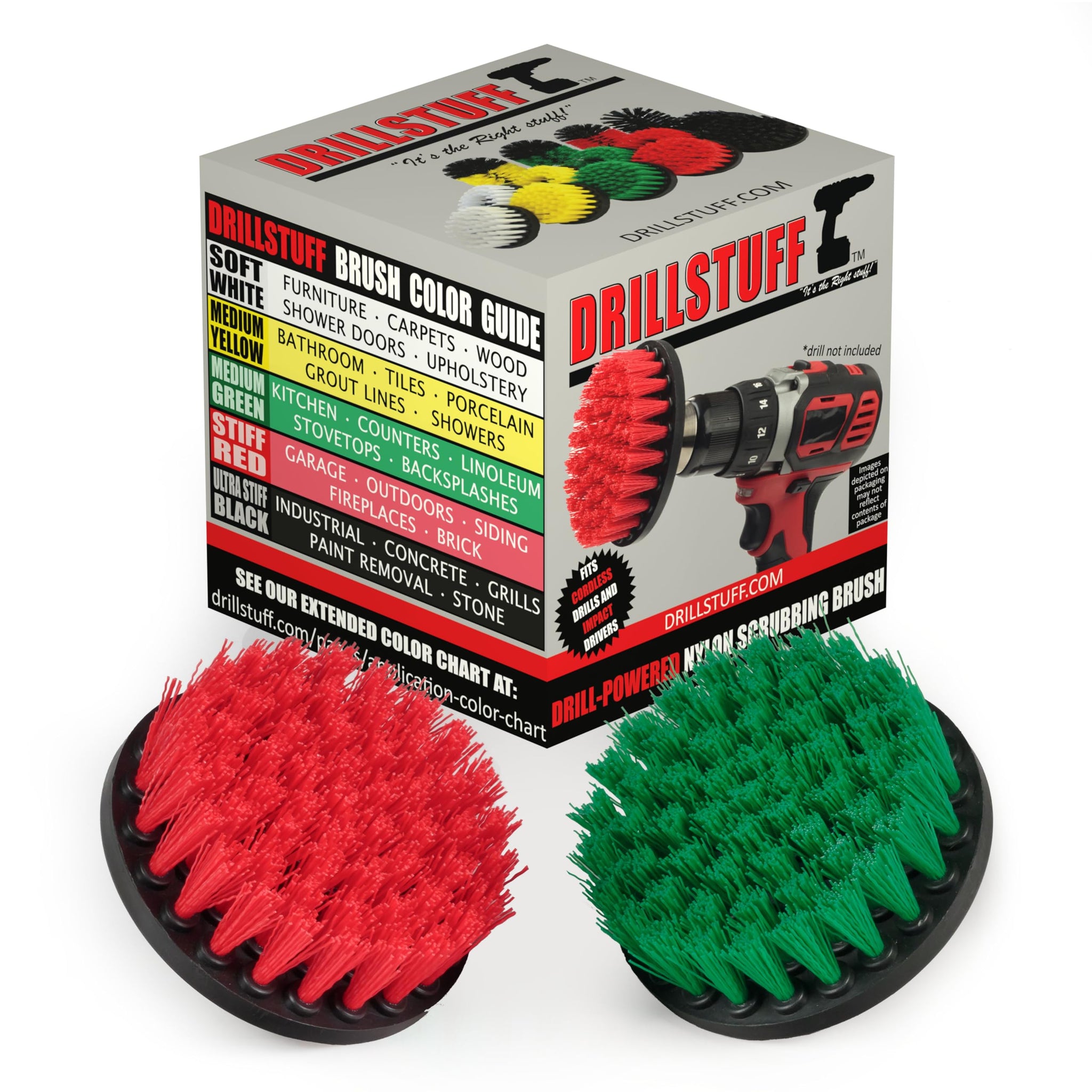 Cleaning Supplies - Medium/Stiff Power Scrubbers - Kitchen Accessories - Drill Brush - Stove - Sink - Griddle - Cooktop - Tile - Cast Iron Skillet