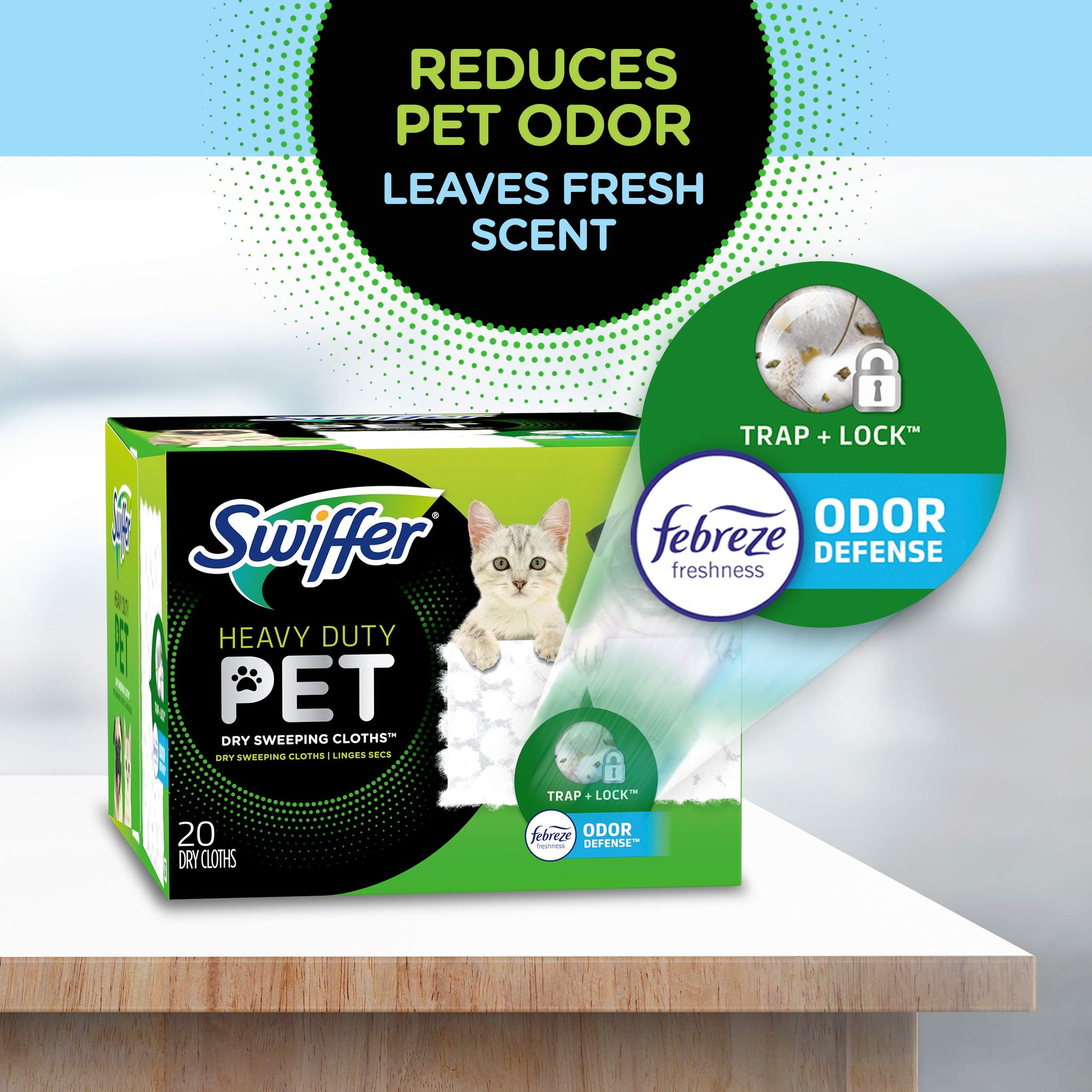 Sweep + Mop, Dry Pads Refill, Floor Cleaner for Dirt, Dust, Hair, Cleaning Cloths for Mopping Home, Bathroom, Kitchen, All Purpose Multi-Surface Floor