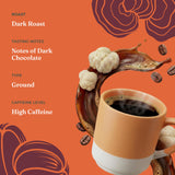 Four Sigmatic Organic High Caffeine Lion's Mane Ground Coffee, 10 OZ