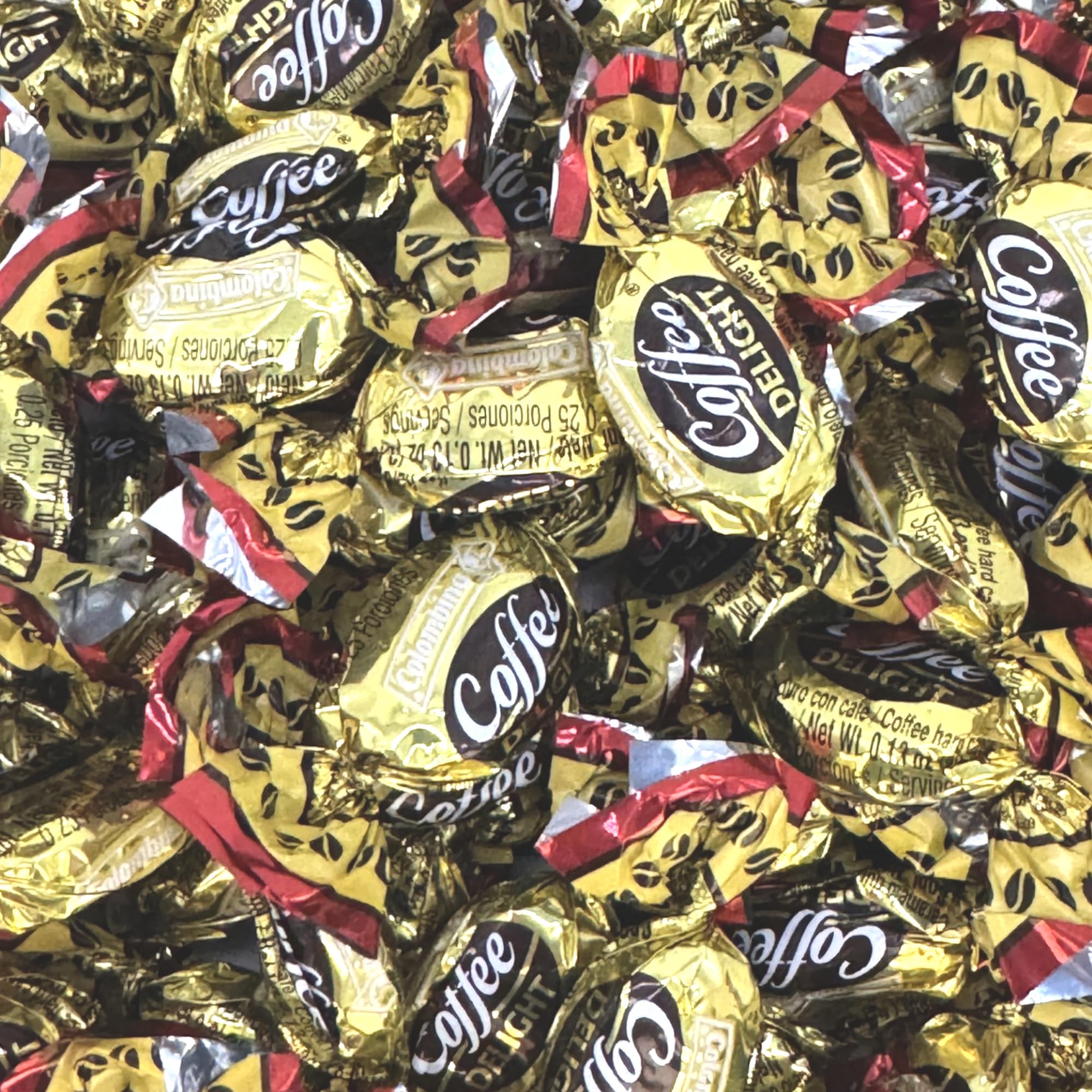 Colombian Coffee Flavor Filled Hard Candy-1.5 lbs Flavorful Coffee Filled Bon Bons for a Quick Burst of energy-Individually wrapped