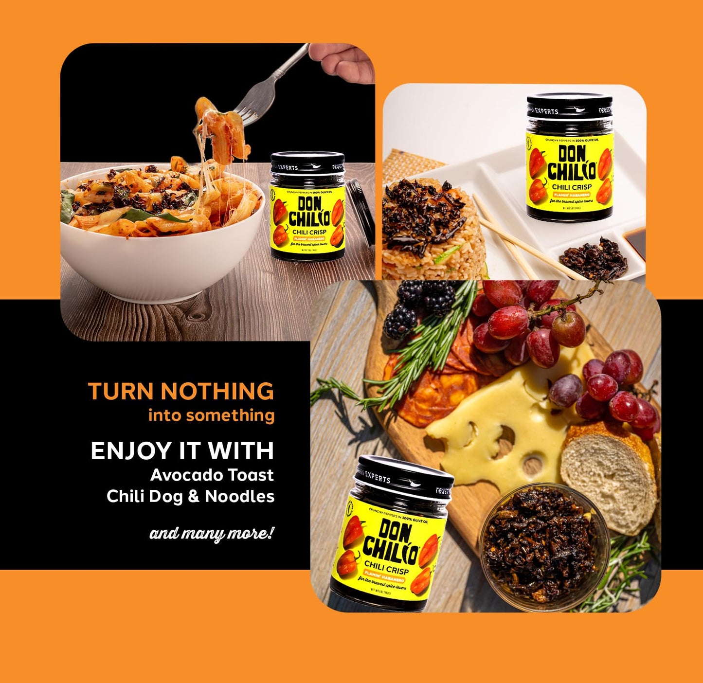 Don Chilio Hot Habanero Mexican Chile Crisp, 5 oz., 3 Pack - Crunchy Sliced Habanero Fried Chili Peppers in Hot Seasoned 100% Olive Oil