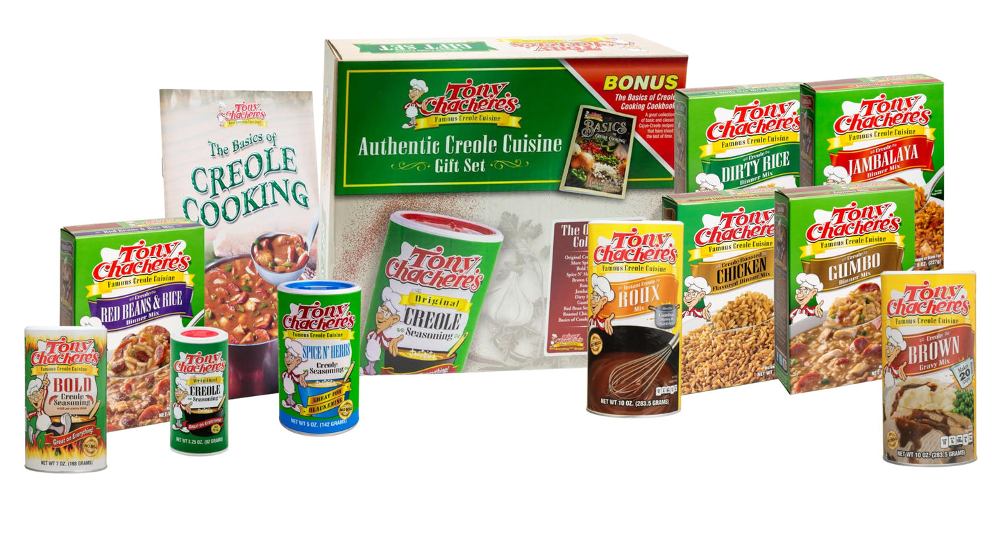 Tony Chachere’s Cajun Gift Set - Multiple Varieties of Seasonings & Spices - Great Idea for Cooks and Food Lovers (Gift Set, Ole Master Collection)
