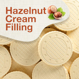 Fiorella Crunch White Chocolate Wafer Cookies, 18 Count, Chocolate Covered Crispy Thin Wafers with Layers of Hazelnut Cream Filling, Individually