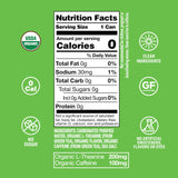 ARDOR Sparkling Water with 100mg Natural Caffeine & 200mg L-Theanine from Organic Green Tea for Smooth Energy & Focus | No Sugar, 0 Calories | Vegan