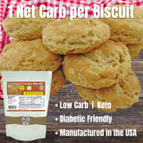 Low Carb Foods Country Biscuits | 100% All Natural Ingredients |Best Fresh Baked |No Sugar Diabetic Friendly | High Protein and Fiber | Artificial