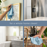 S&T INC. 100 Pack Microfiber Cleaning Cloth, Bulk Towels for Home, Reusable Microfiber Towels for Cars, Cleaning Rags, Light Blue, 11.5 Inches x 11.5