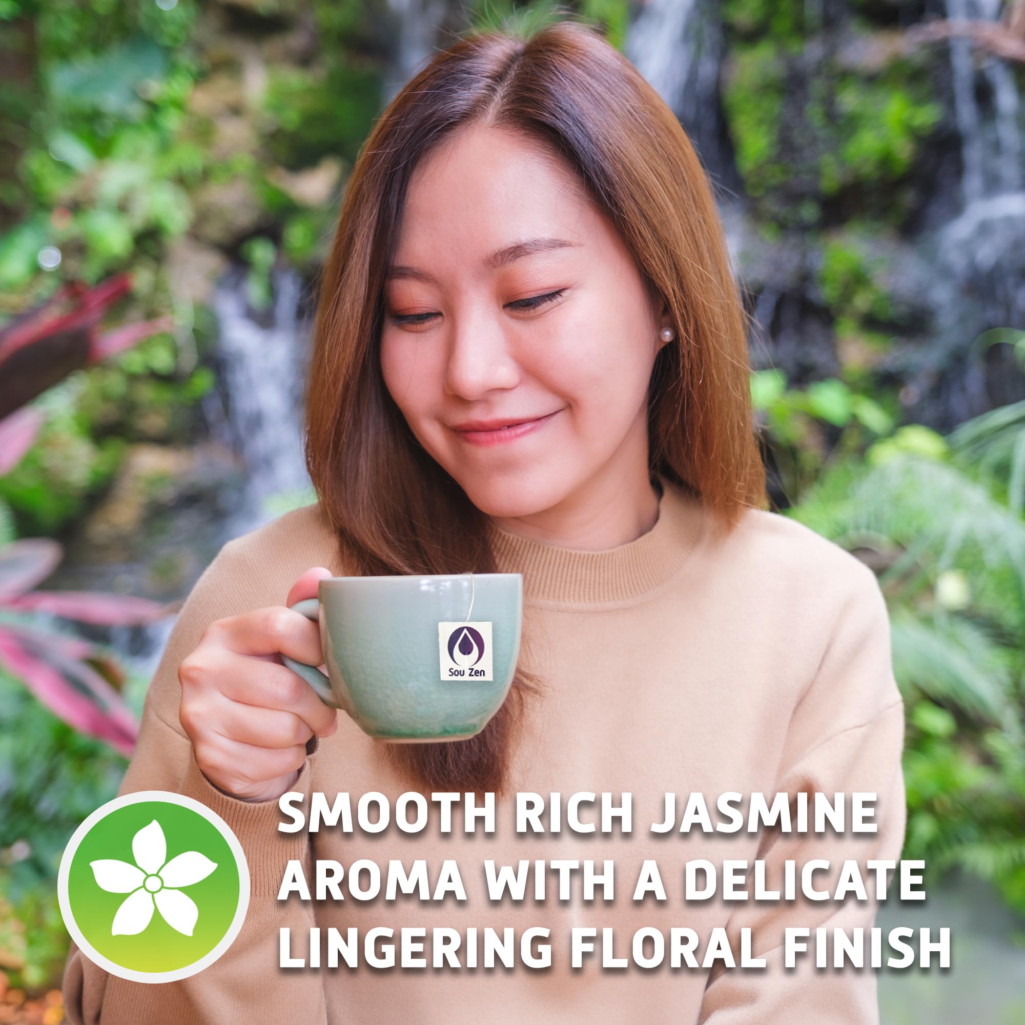 Sou Zen Jasmine Dragon Pearls | 30 Corn-Fiber Pyramid Tea Bags | Hand-Rolled Jasmine Green Tea | Non-GMO, Organic, and Preservative-Free