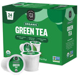 FGO Organic Green Tea K-Cup Pods for Keurig, 24 Count (Pack of 1), Premium Green Tea is USDA Organic, Non-GMO, & Recyclable with Naturally Occurring