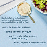 Avocado Powder 8 oz, Natural Avocado Powder for Vitamin Cocktail, Smoothies, Dressing, Salads, Seasonings
