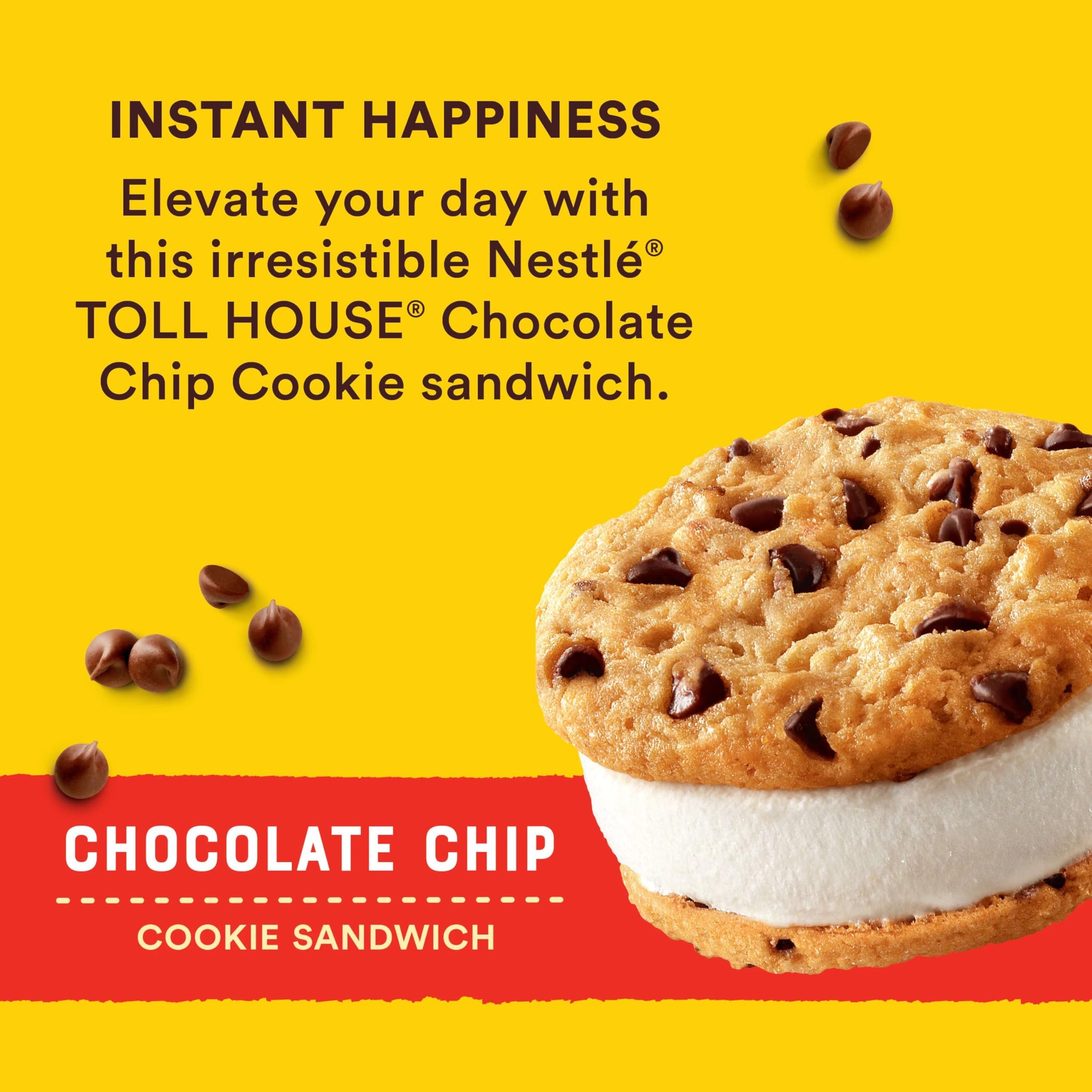 Tollhouse Mini Vanilla Chocolate Chip Cookie Sandwiches, 18 Fl Oz (Frozen), 12 Count