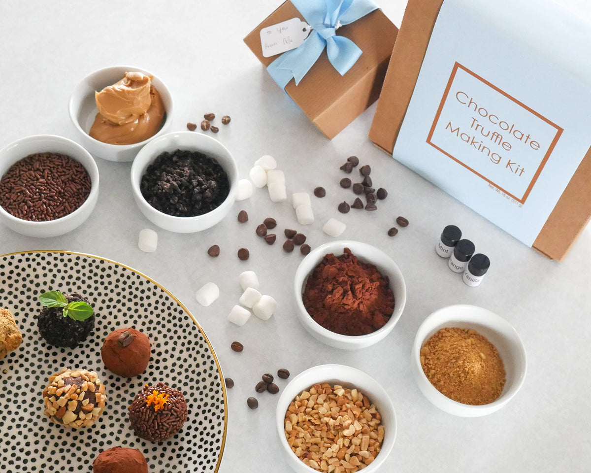 Chocolate Truffle Making Kit (Gift Idea, DIY Activity, Easy Intro to the Art of Chocolate Making). Fun for All Ages! Includes Recipes and Ingredients