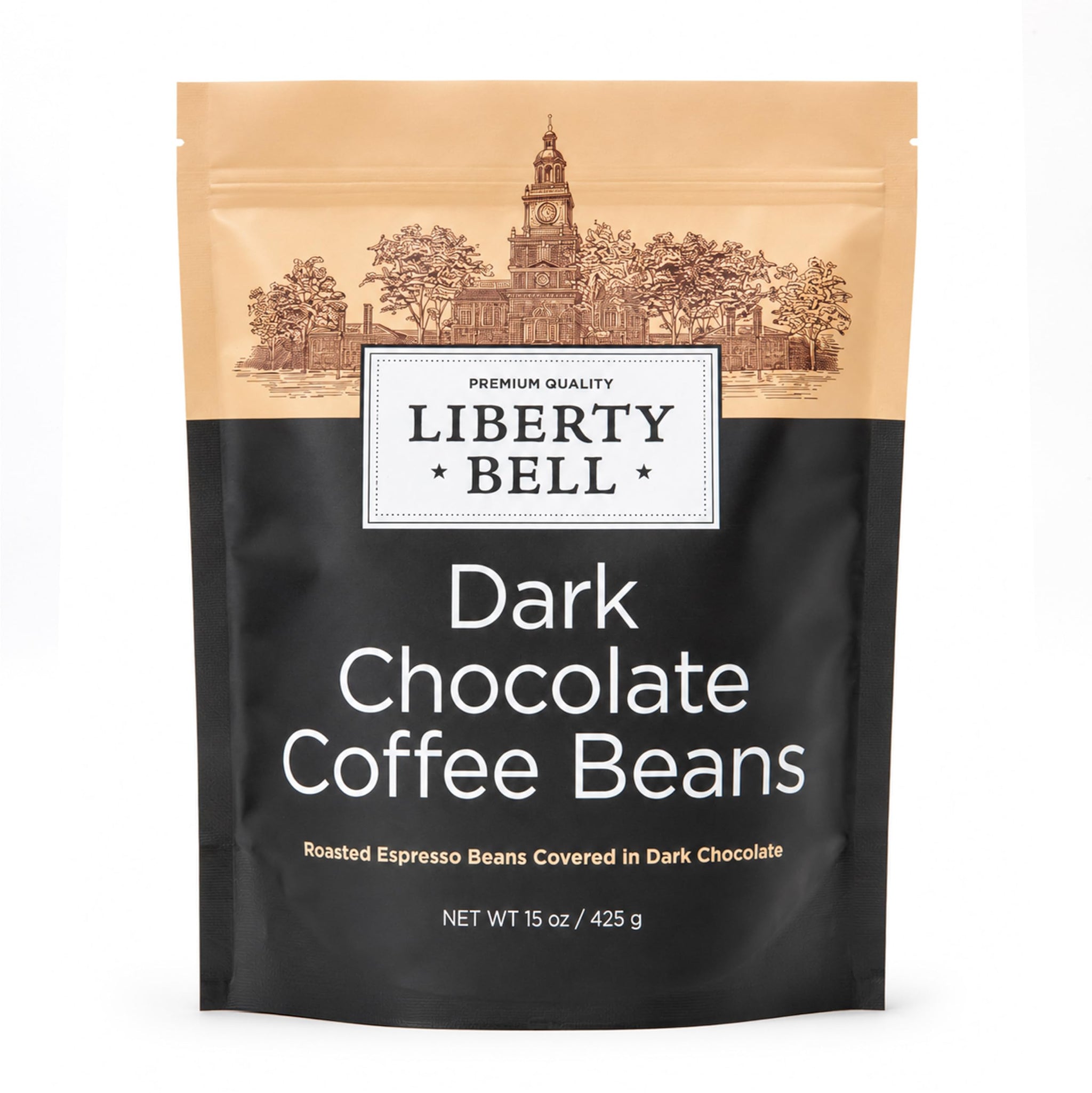 Dark Chocolate Covered Espresso Beans | 15 Ounce Bag | Coffee Candy Snack | Crunchy Roasted Coffee Beans in Rich Dark Chocolate for Snacking & Gifting