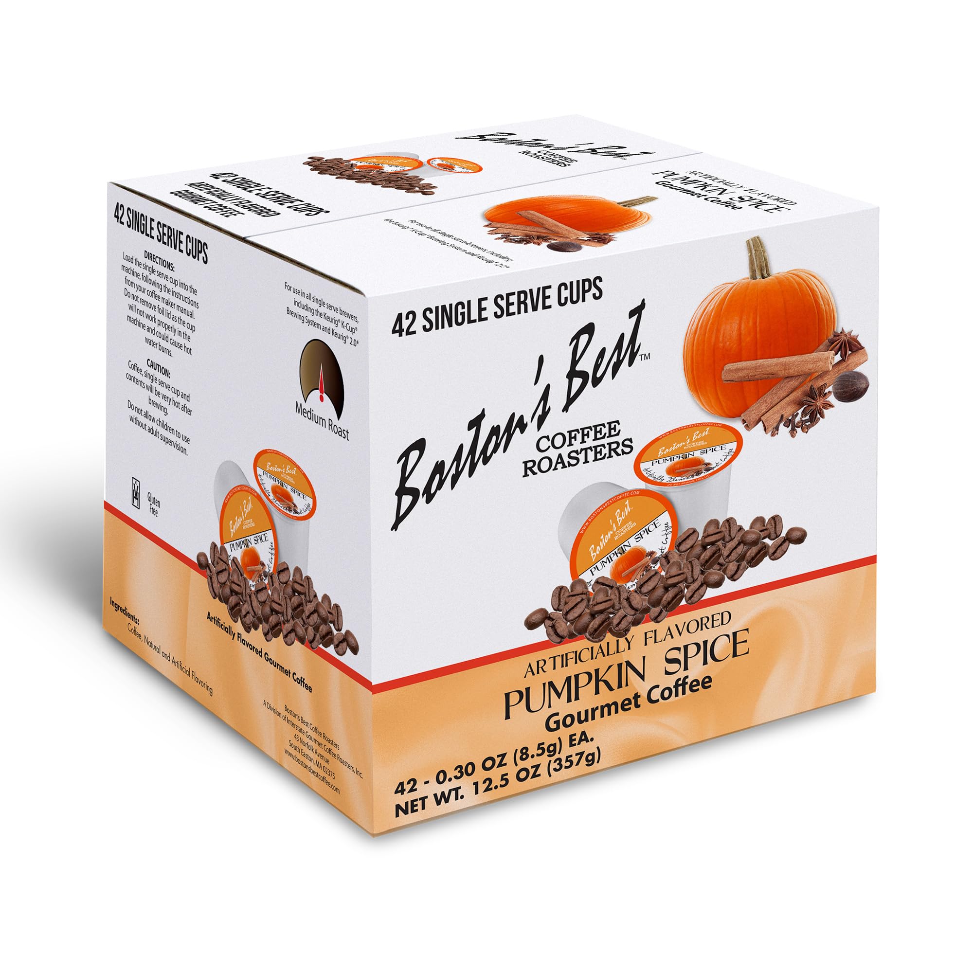 Boston's Best Single Serve Coffee, Pumpkin Spice,12.6 oz, 42 Count
