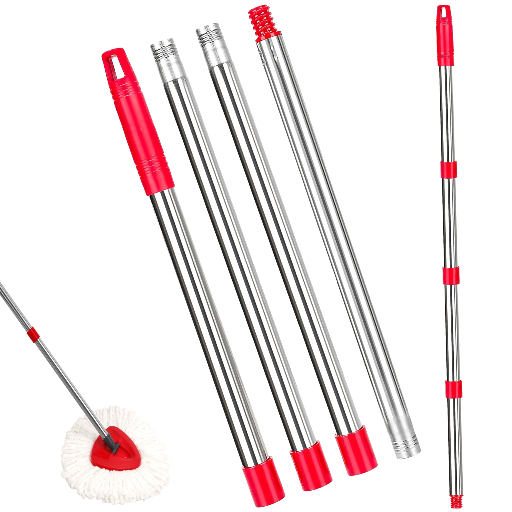 Ashsajkd Spin Mop Replacement Handle, 30-58 inch Handle/Stick Compatible for Oceda EasyWring 1 Tank System and RinseClean 2 Tank, American Threaded