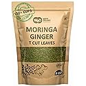 Moringa Leaves Tea with Ginger 8 oz, 120 Servings Per Package, One Leaf Tea with Two Herbs Benefits (Pack of 1), Shadow dried leaves for Maximum