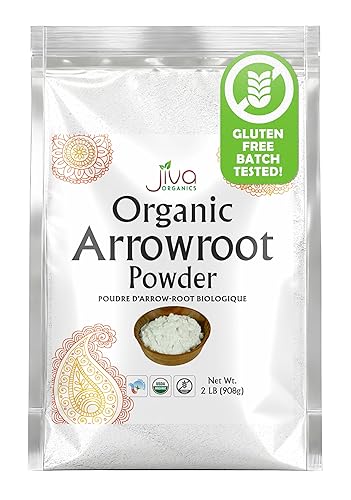 Jiva Organics Organic Arrowroot Flour (Powder) 2 Pound Bag - Raw, Non-GMO, Gluten Free