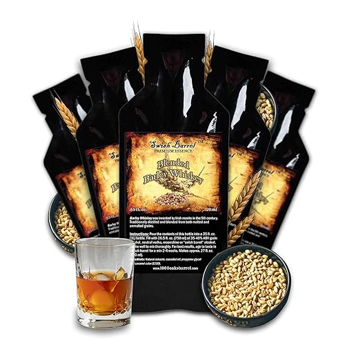 Blended Irish Barley Whiskey Flavoring Essence (5 Pack) Liquor Flavor Refill Packets for Bootleg Kits & Barrel Aging, Swish Barrel Extract