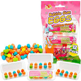 Easter Egg Hunt Bubble Gum Set - 12 Mini Cartons with 10 Bubble Gum Eggs Each for Girls, Boys, Kids | 120 Pc Bubblegum for Easter Basket Stuffer Party