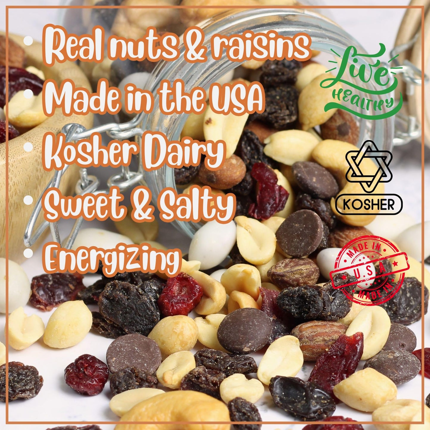 Deluxe Trail Mix with Greek Yogurt, Chocolate, Fruit and Nuts by Its Delish, 2.5 lbs Jumbo Container | Healthy Mix of Yogurt Coated Raisins & Dark