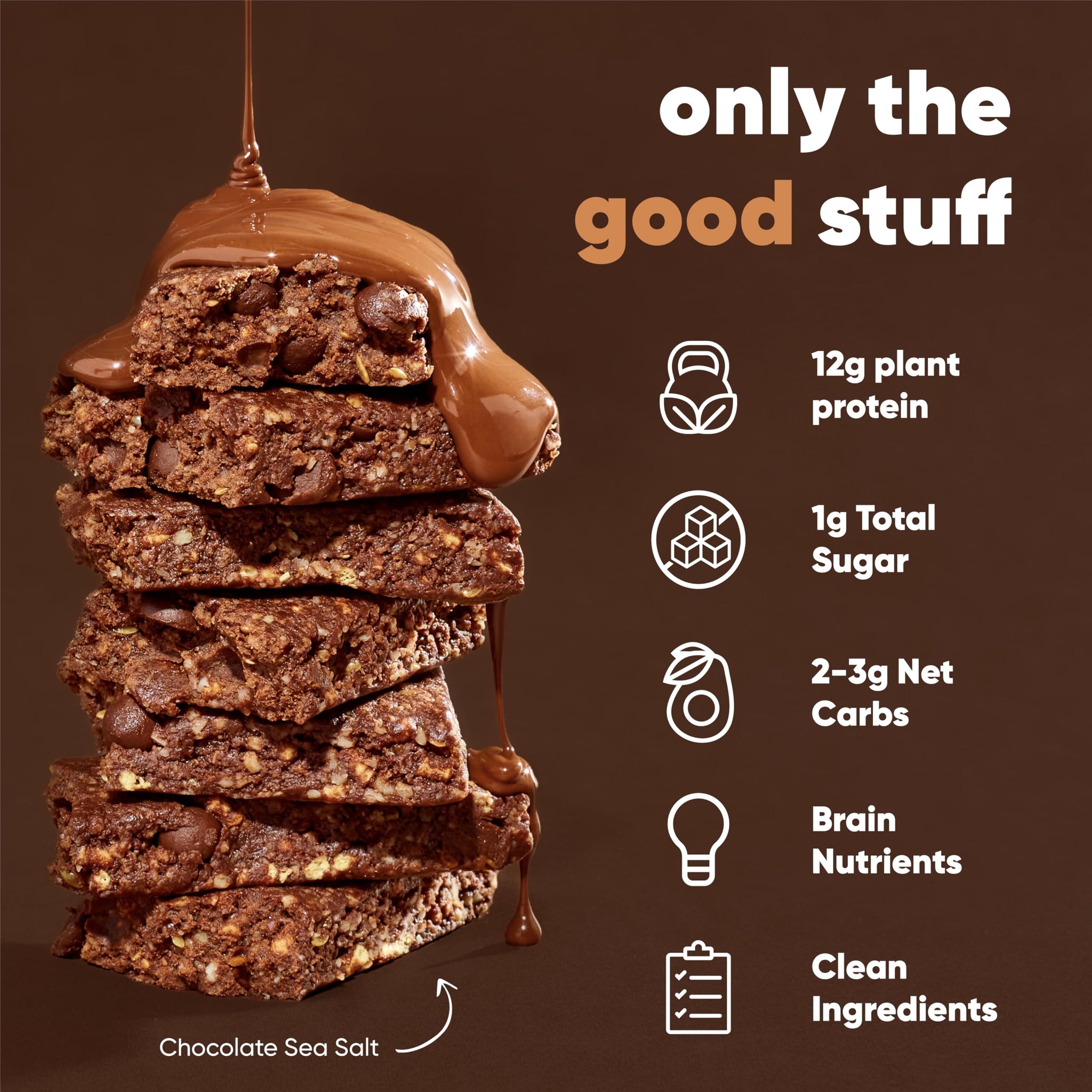 IQBAR Clean Plant Protein Bars - Chocolate Lovers Variety - 12 Count - Keto, Vegan, High Fiber, Gluten and Dairy Free, Low Sugar Snack - Brain