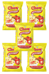 Chow Instant 2 Minutes Noodles - TOMATO Flavor with Seasonings (Pack of 5 Packs x 85g) So Delicious Meal ... HALAL