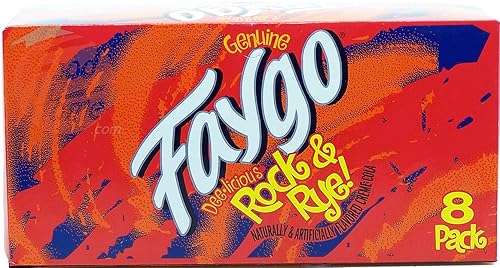 Faygo Rock & Rye flavor soda pop, 12-fluid ounce cans, 8-pack in box (1)