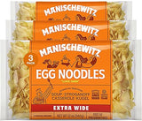 Manischewitz Traditional Extra Wide Egg Noodles 12oz (3 Pack), Homestyle Taste & Texture, Premium Enriched, Low Sodium, No Preservatives