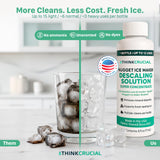 Think Crucial Up to 15 cleans SUPER Concentrate for GE Profile Opal® Ice Maker Descaler - 6 oz - Clean Mode Ready - Unscented, Hot-Water Mix