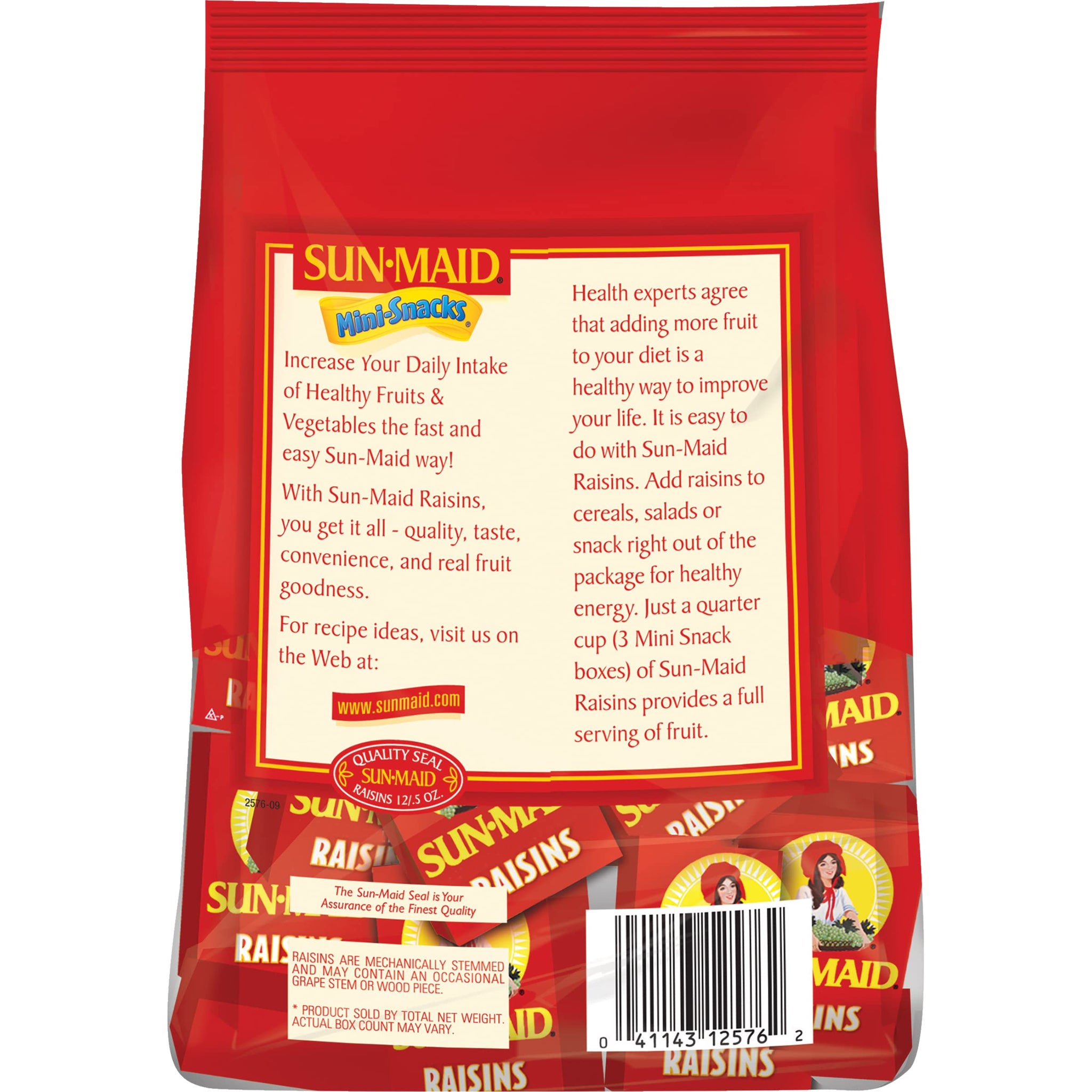 Sun-Maid California Raisins Mini Snacks Bags, 6 oz