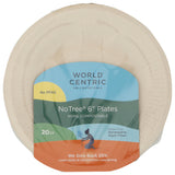 World Centric Wheat Straw/Bagasse Compostable 6-Inch Fiber Ripple Edge Plate, 20-Piece