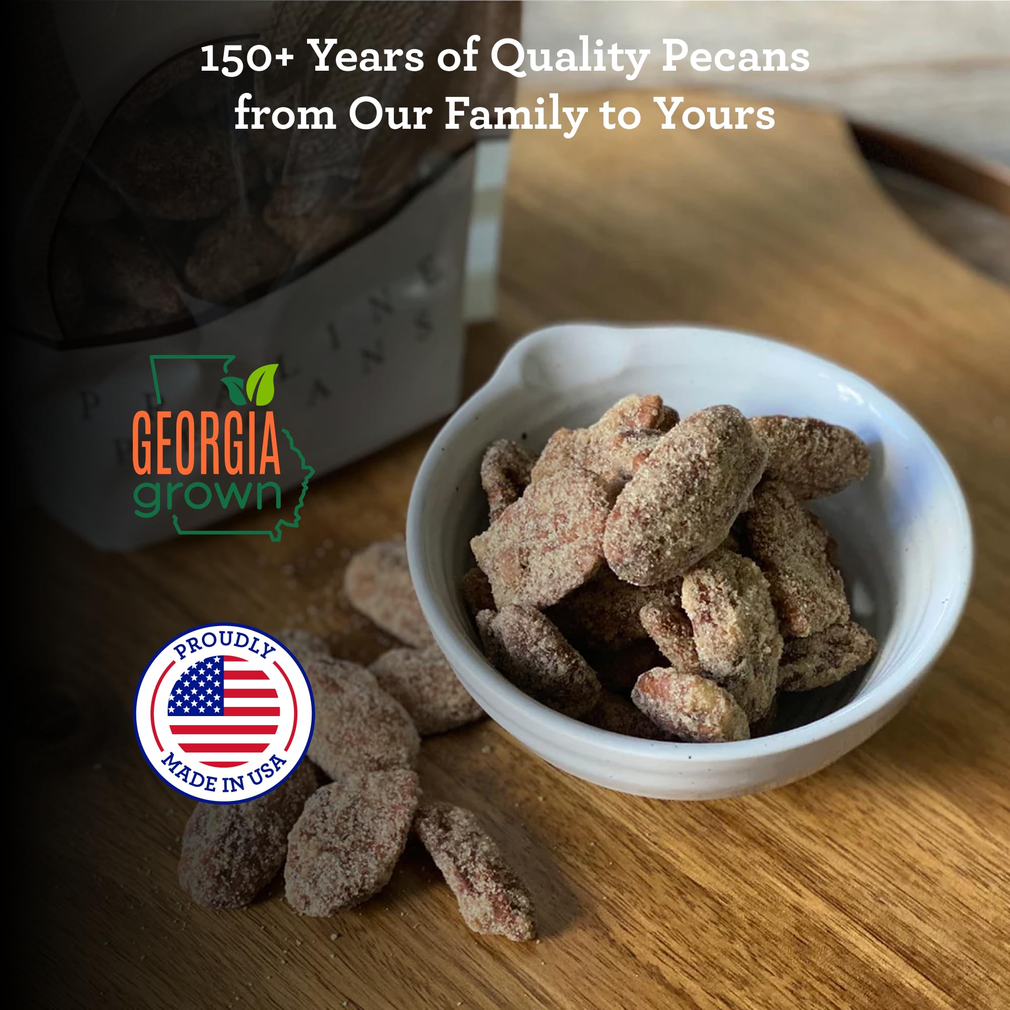 HUDSON PECAN COMPANY: Praline Roasted Georgia Pecans | Candied Gourmet Delight, Irresistible Southern Sweetness (Perfect for Snacking, Baking, Salads