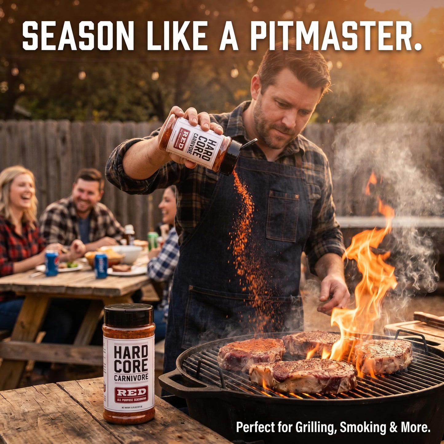 Hardcore Carnivore Red Bar-B-Q Rub Seasoning - 11 oz Shaker - Rib Rub and Brisket Rub - Burger Seasoning and Steak Rub - Meat Rub for Bbq Rub
