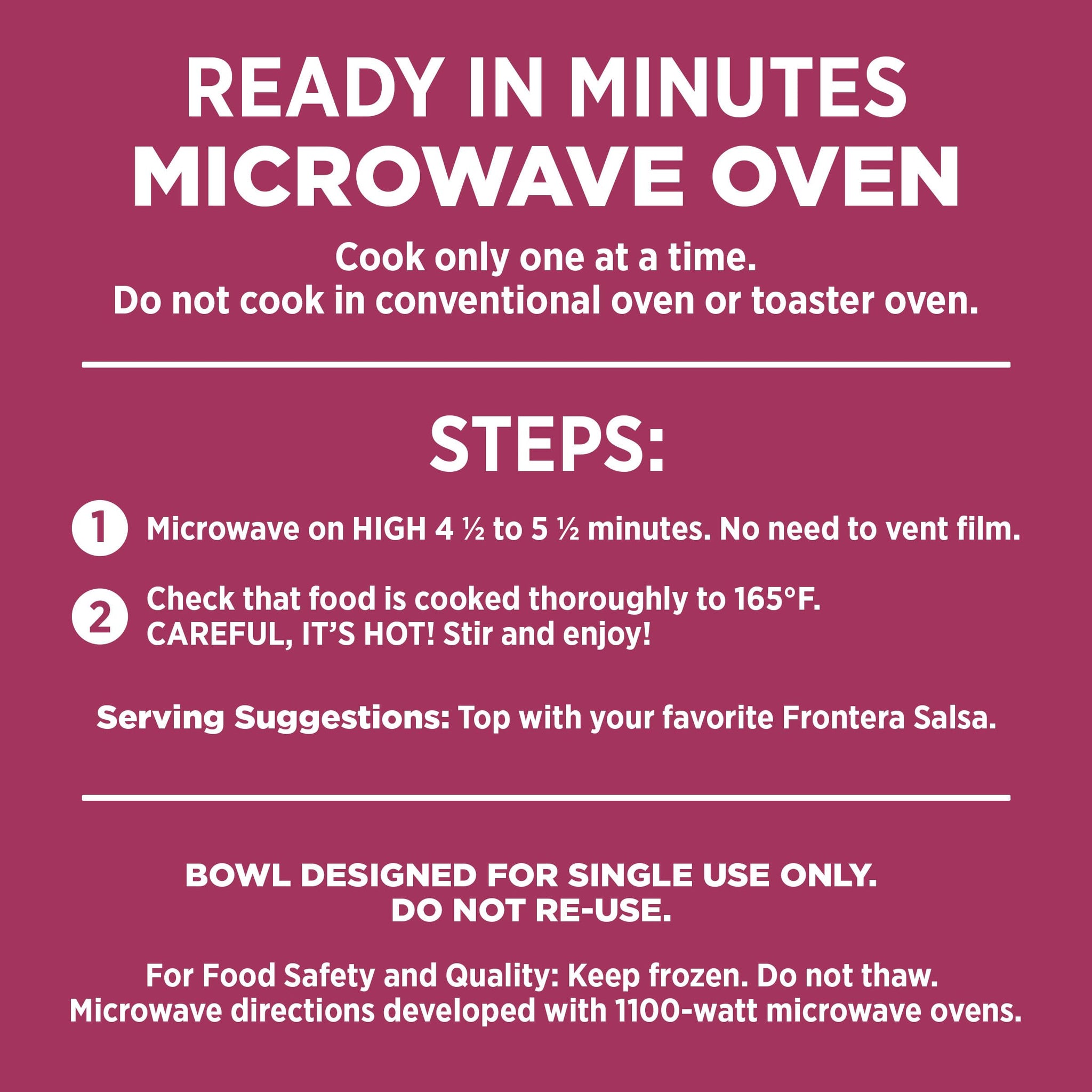 Frontera Chicken Fajita Bowl, Frozen Meal, 10 oz.