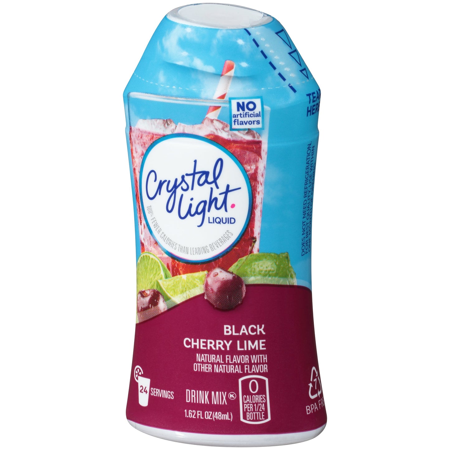 Crystal Light Sugar Free Calorie Free Black Cherry Lime Liquid Drink Mix, Caffeine Free, 1.62 Fl Oz