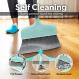 BLACK+DECKER Butler Broom & Dustpan Set - Short Handle, Stand-Up Design - Lightweight, Space-Saving Combo for Kitchen, Living Room, Bathroom, Lobby