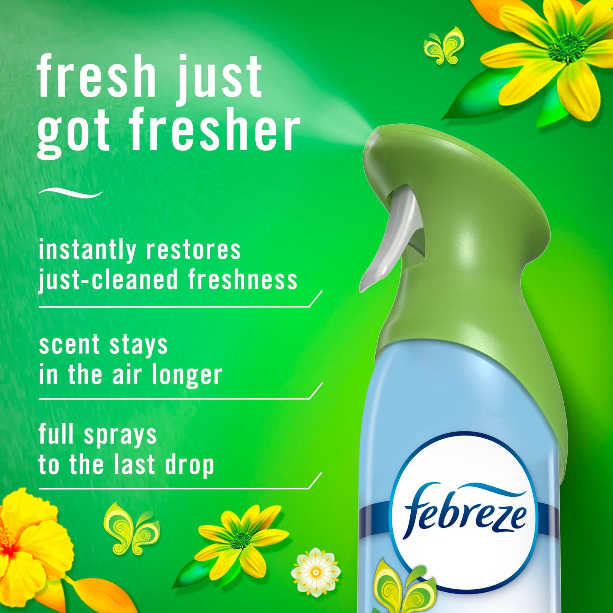 Febreze Air Mist, Air Freshener Spray, Odor Fighting Room Spray, Deodorizer for Home Bathroom Kitchen Office Apartment Dorm Room Classroom, Gain