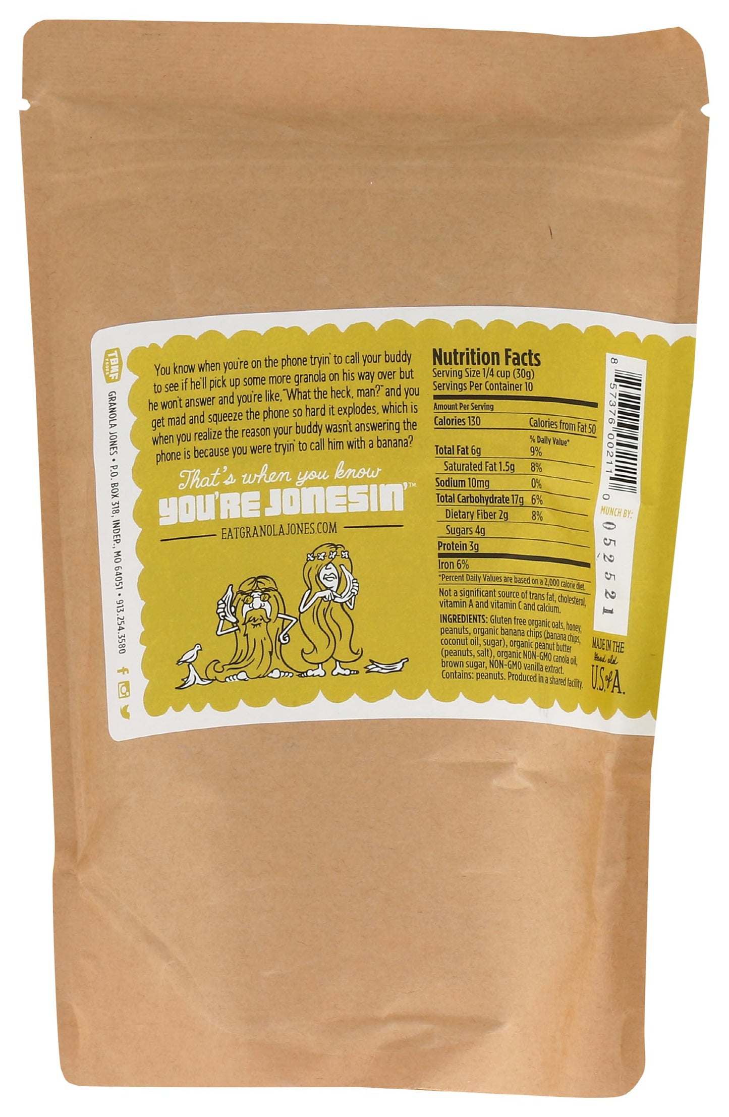 Granola Jones, Granola Peanut Butter Banana, 10 Ounce