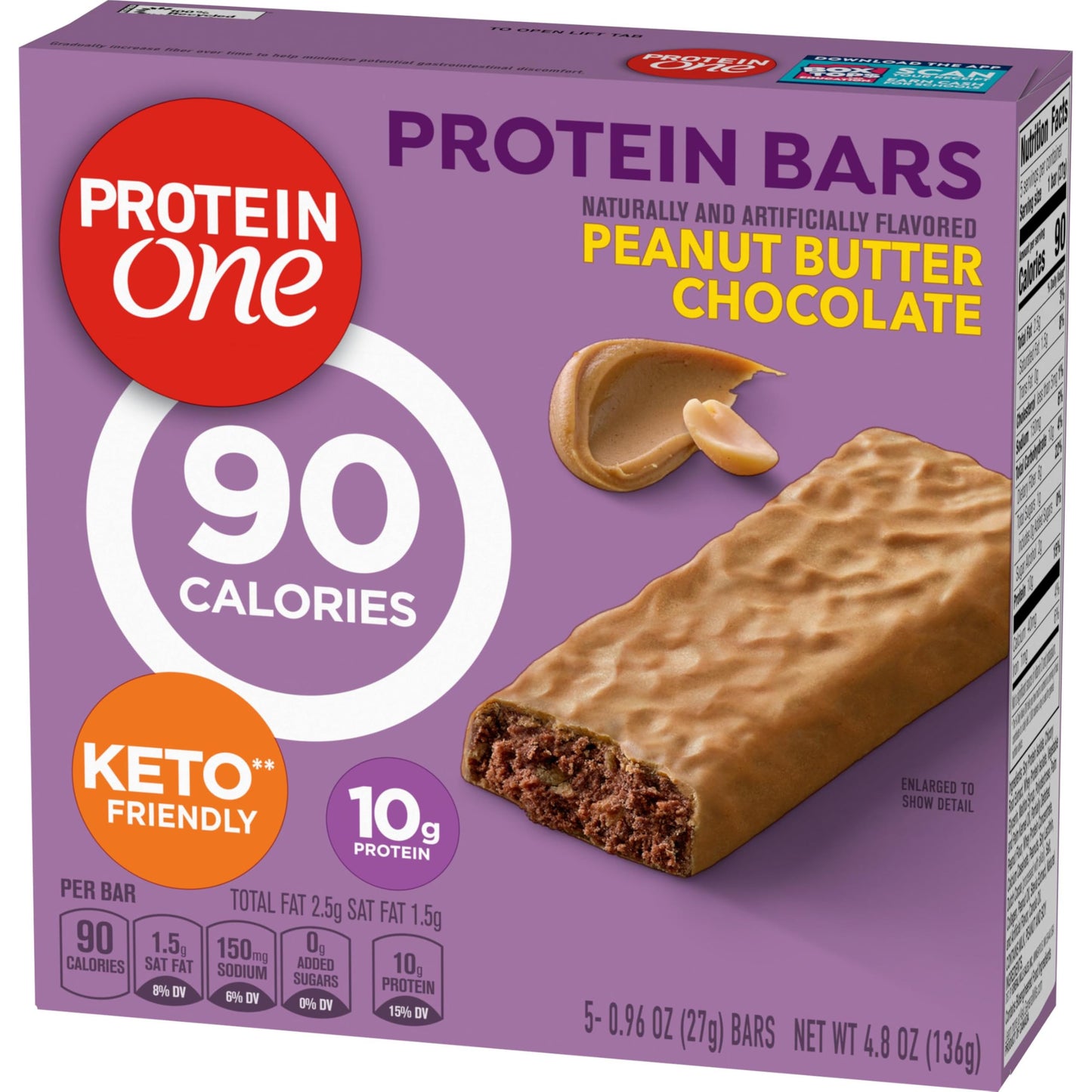 Protein One, Protein Bars Peanut Butter Chocolate, 0.96 Ounce, 5 Count