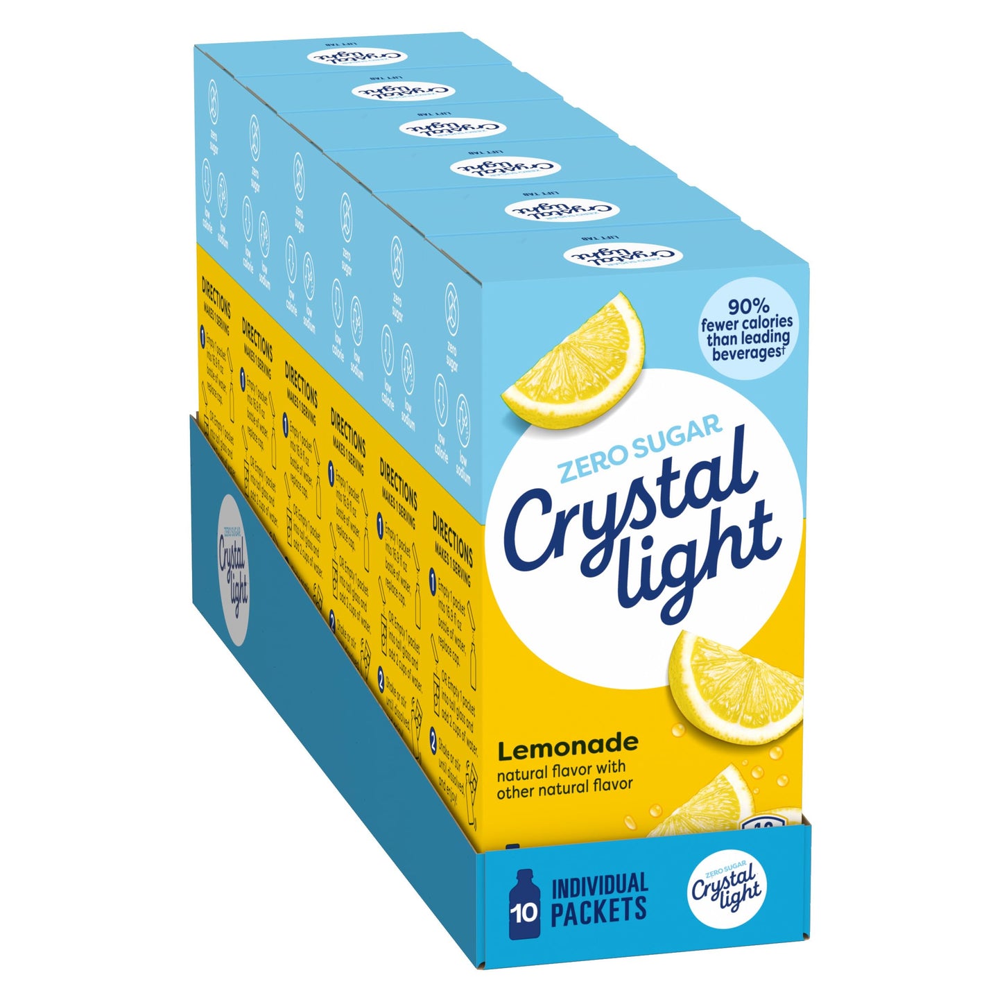 Crystal Light Drink Mix, 120 Packets, for Convenient On-the-Go Flavorful Hydration, Lemonade Natural Flavor with other natural flavor, Zero Sugar