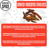 Essential Spice Dried Rocoto Chilies - Bold Heat with Fruity, Apple-Like Flavor - Whole Dried Peruvian Pods for Stews, Sauces, Salsas & Traditional