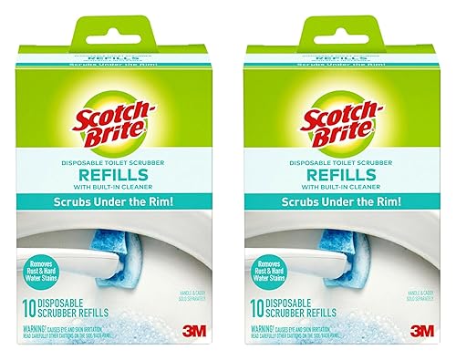 Scotch Brite Toilet Scrubber Refill Value Pack 2 Boxes of 10 Each Click N Flip