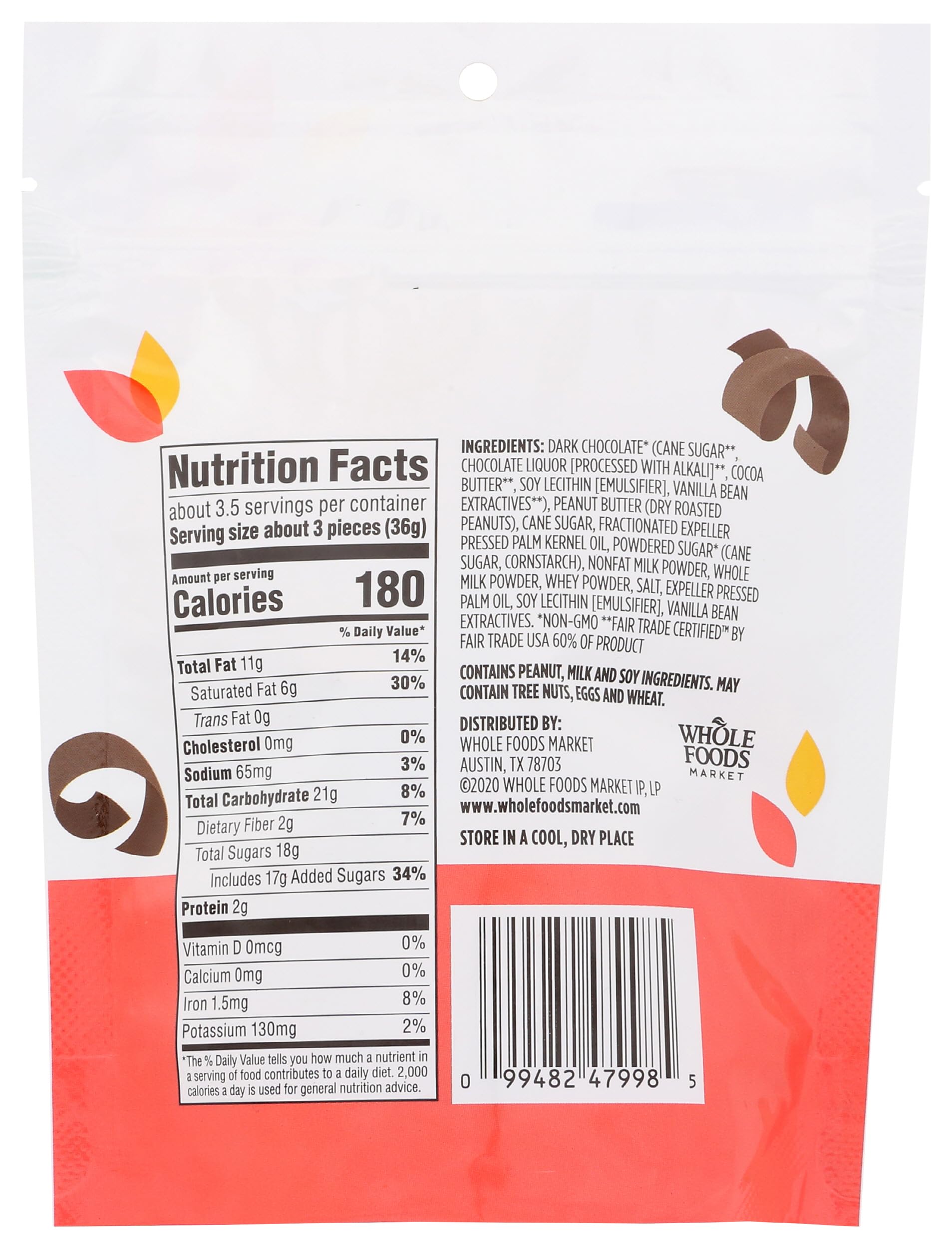 365 by Whole Foods Market, Mini Dark Chocolate Peanut Butter Cups, 4.7 Ounce