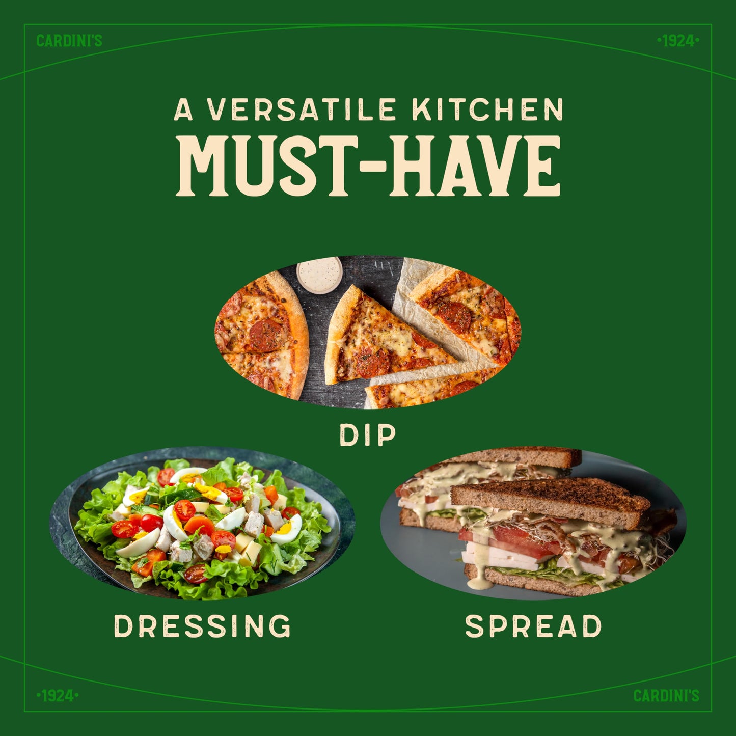 Cardini's Light Caesar Dressing, 12 fl. oz., Made with Parmesan Cheese, Vinegars, Garlic and Anchovies, Perfect Chicken Marinade, Sandwich Spread, Dip