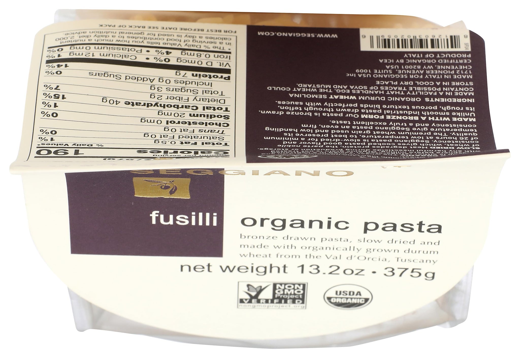 SEGGIANO Organic Fusilli Pasta, 13.2 OZ