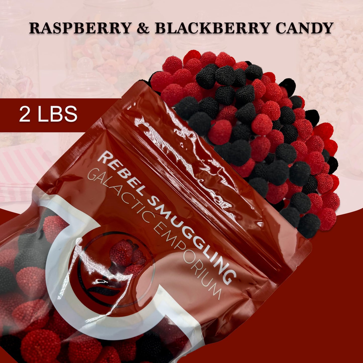 Black Berry and Raspberry Candy Gummies Bulk 2LB Bag by Rebel Smuggling Galactic Emporium
