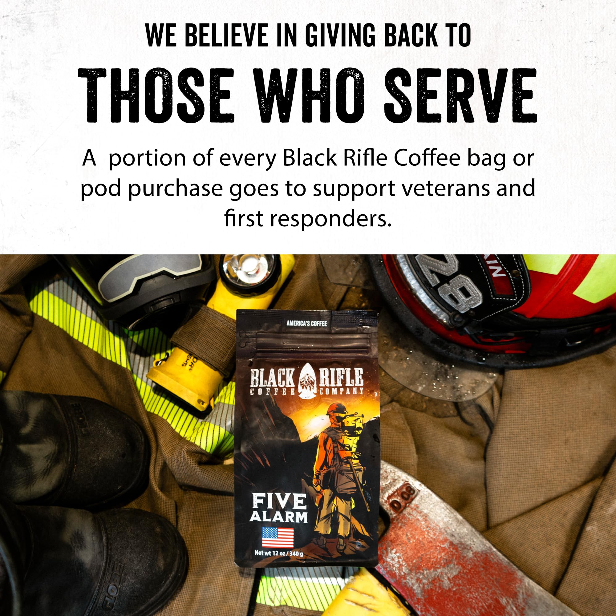 Black Rifle Coffee Company Five Alarm, 12oz Bag, Ground Coffee Medium Roast - Roasted Blend Made from Arabica Beans - Colombian & Brazilian Beans