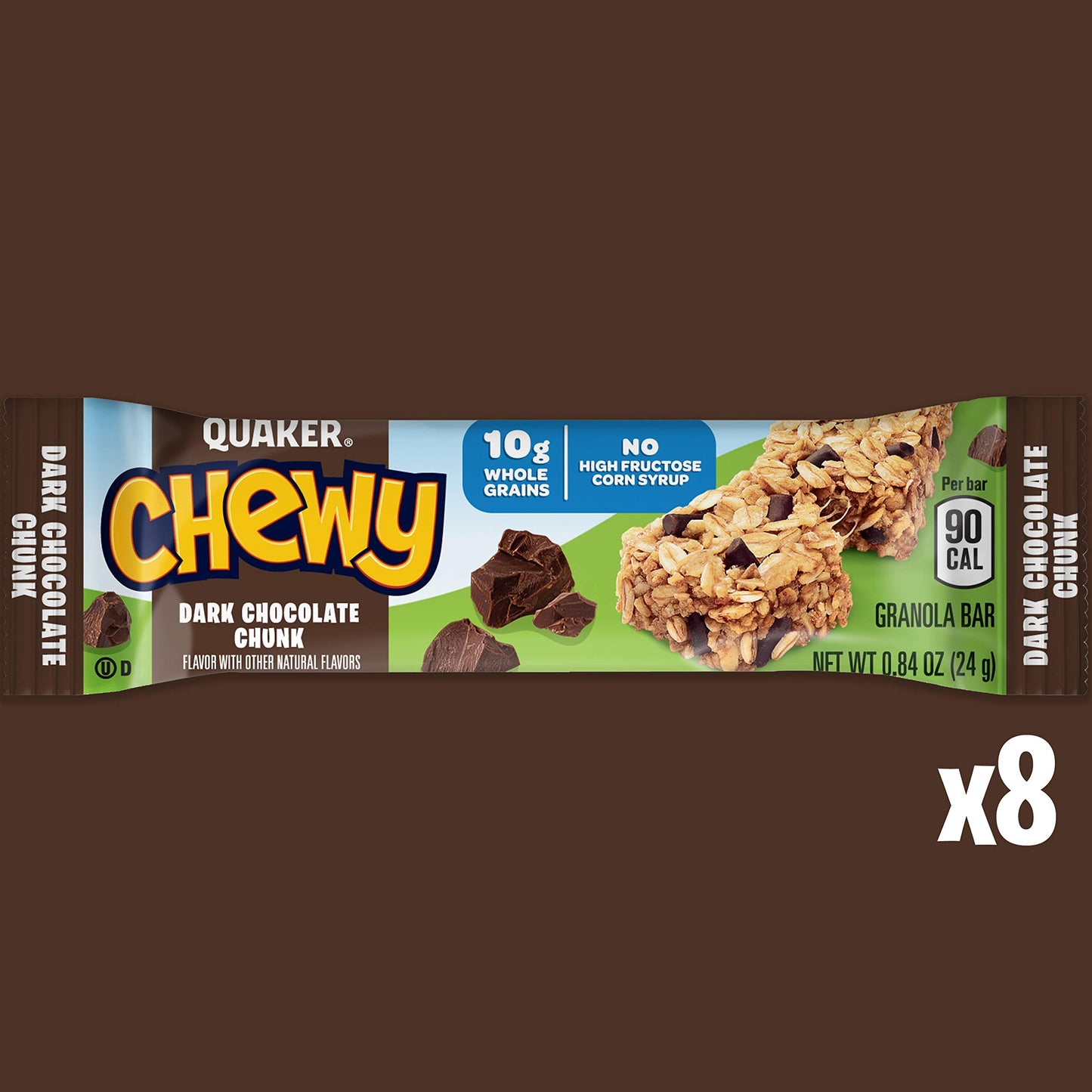 Quaker Chewy Granola Bars Chocolate Chunk, 0.84 Oz, 8 Ct