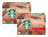Starbucks Flavored Ground Coffee K-Cup Pods,Cinnamon Dolce,Flavored Ground Coffee Signature Collection,Recyclable K-Cups,10 K-Cup Pods/Box (Pack of 2