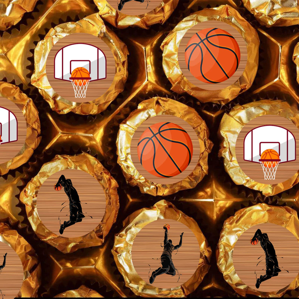 Basketball Round Candy Sticker - Sports Themed Party Favors Sticker Labels Fit Chocolate Candy?160 Pieces?