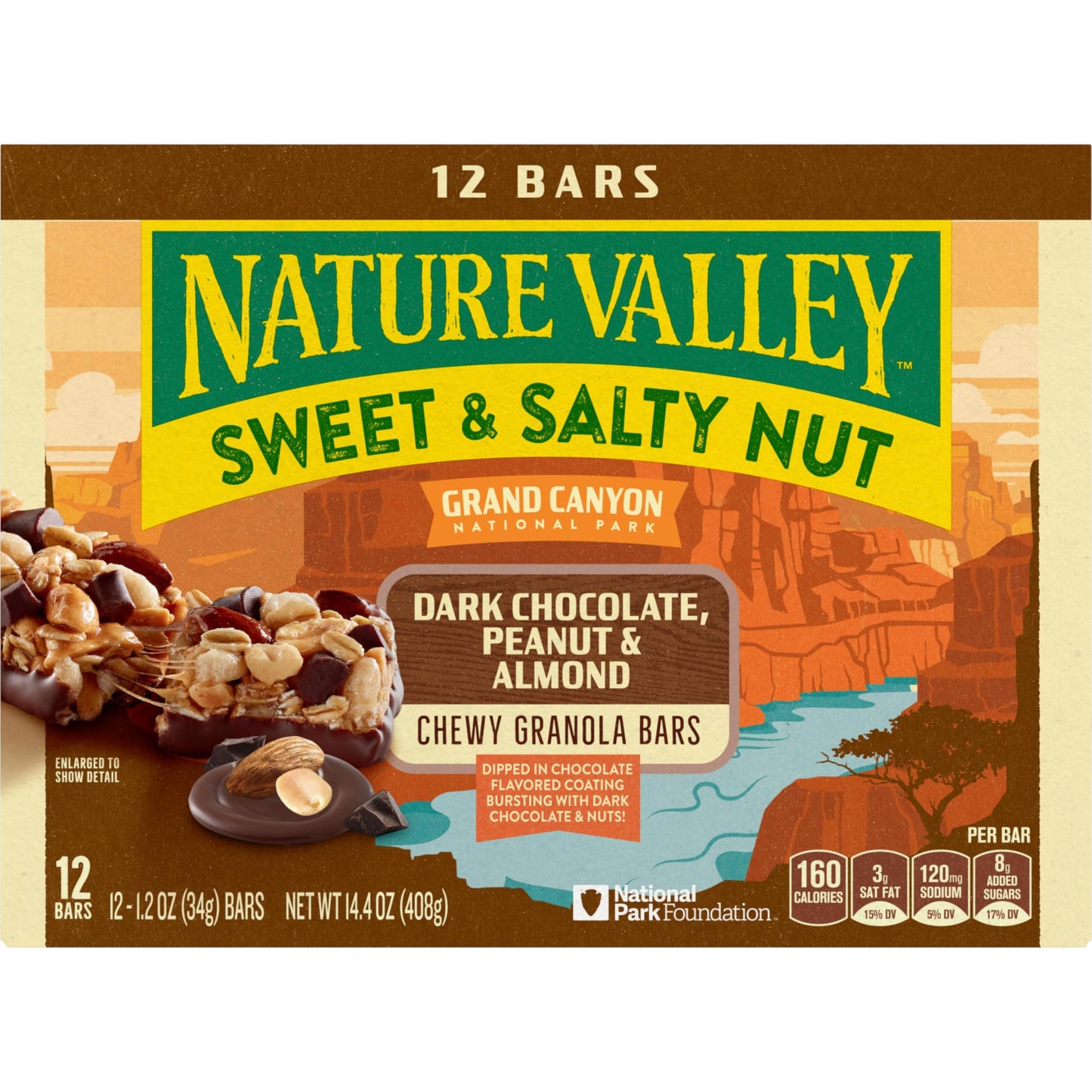 Nature Valley Granola Bars, Dark Chocolate Peanut Almond, 12 ct, 14.4 OZ